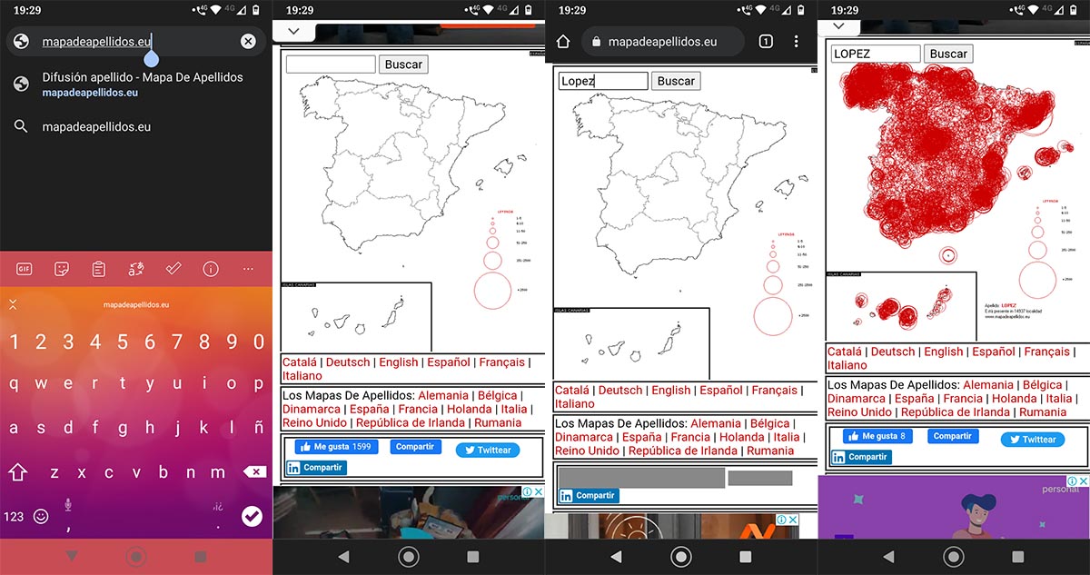 Mapa de apellidos Espana