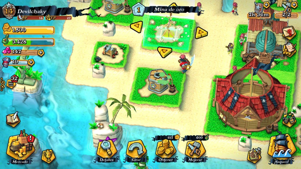 Mapa inicial de Plunder Pirates