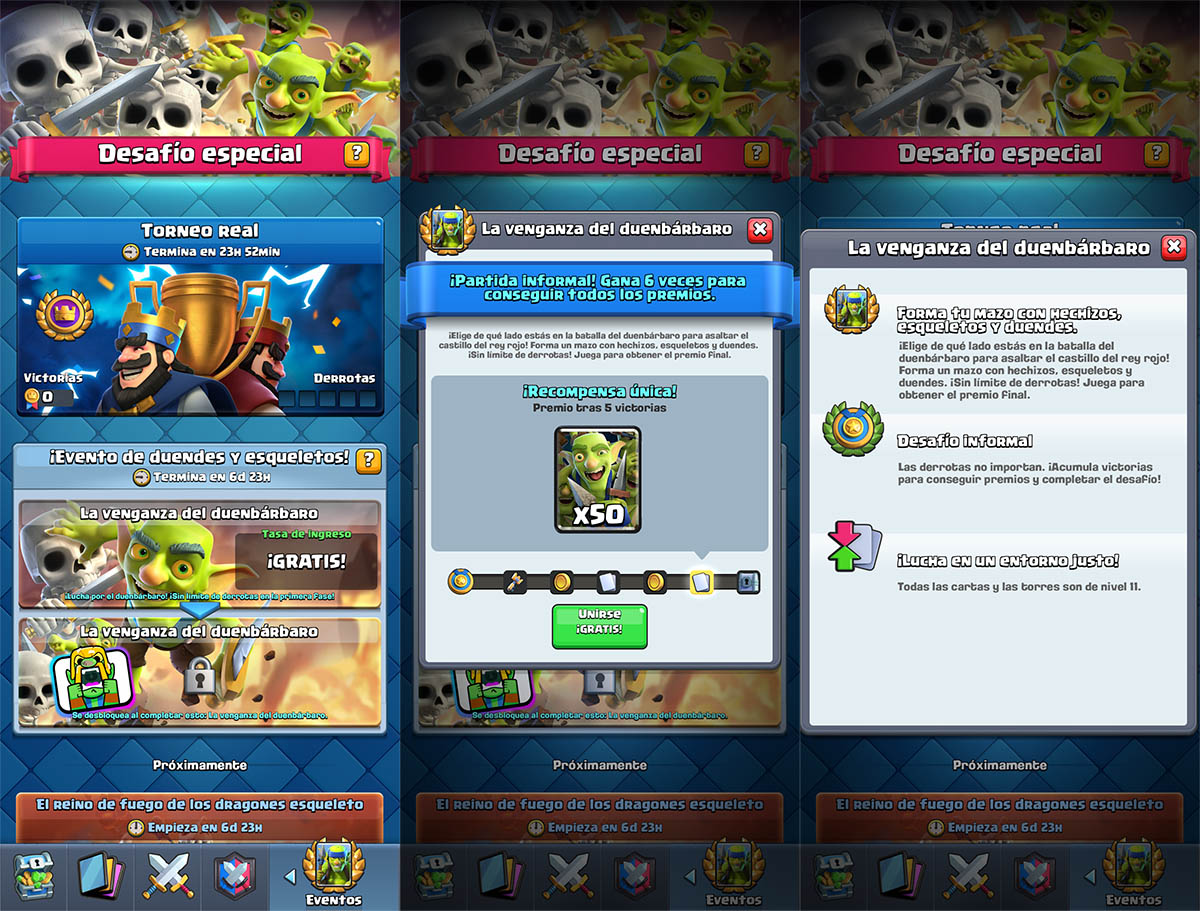 Mazo para el Evento de duendes y esqueletos Clash Royale