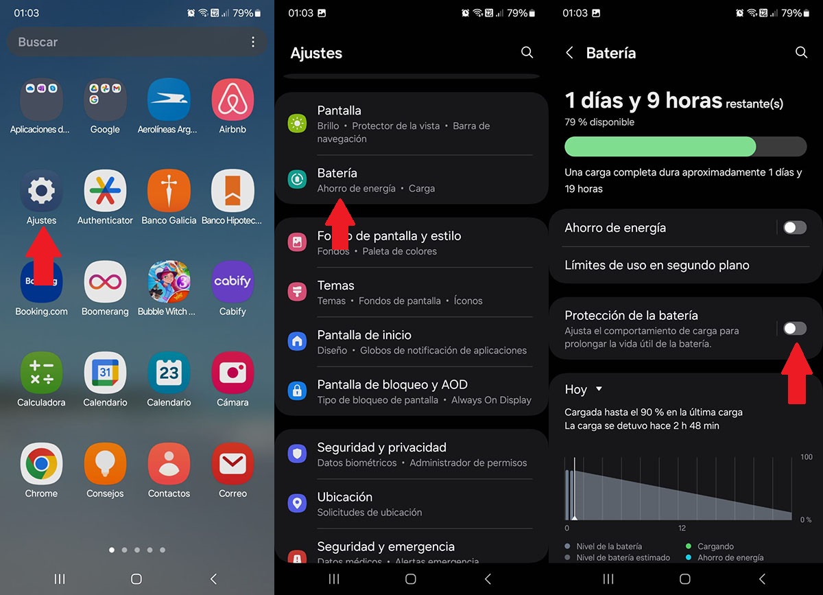 Mejorar vida util de la bateria Samsung Galaxy One UI 6.1