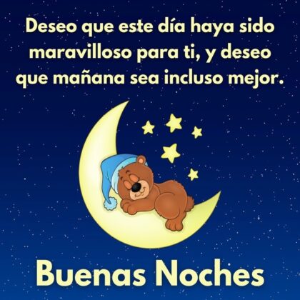 Mensaje de Buenas Noches con osito