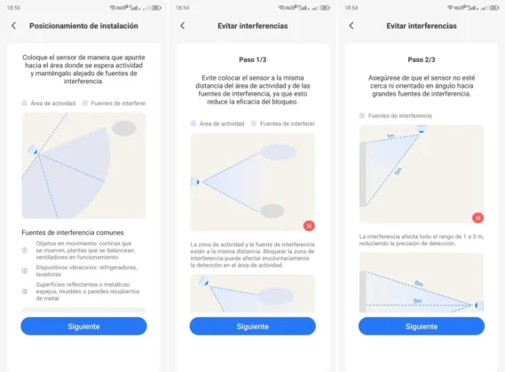 Meross MS605 la app te ofrece recomendaciones para la instalacion y como evitar fuentes de interferencia