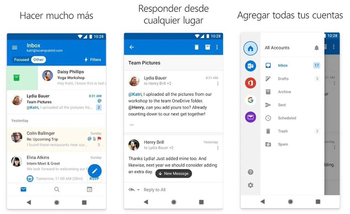 Microsoft Outlook una alternativa a Gmail para Android e iOS
