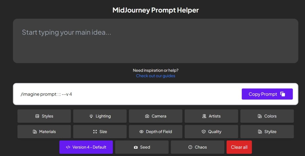 Generadores de prompts para DALL-E, Bing, Midjourney y Stable Diffusion