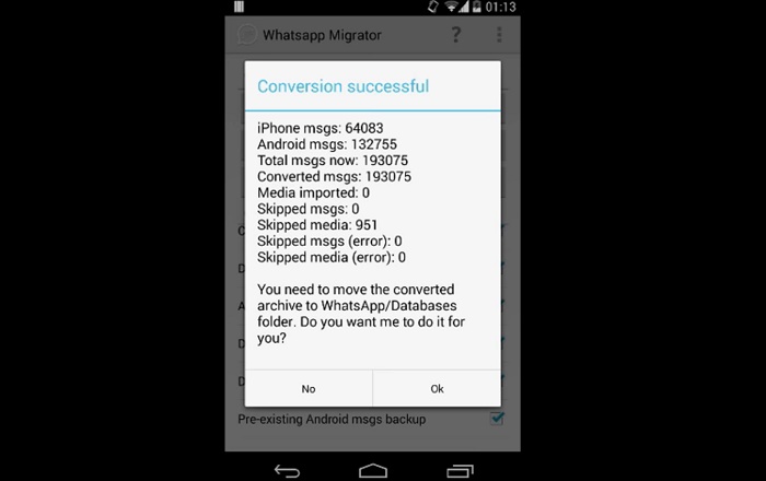 Migrar chats iPhone Android a