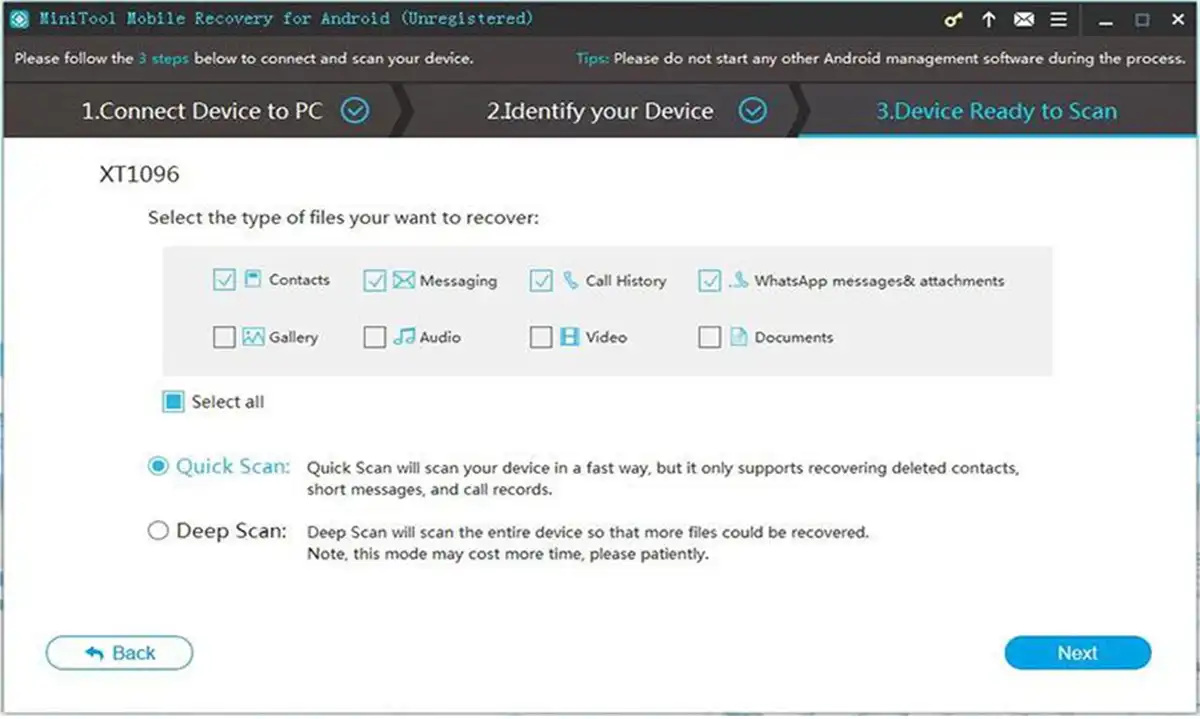 MiniTool Recovery recuperacion datos whatsapp