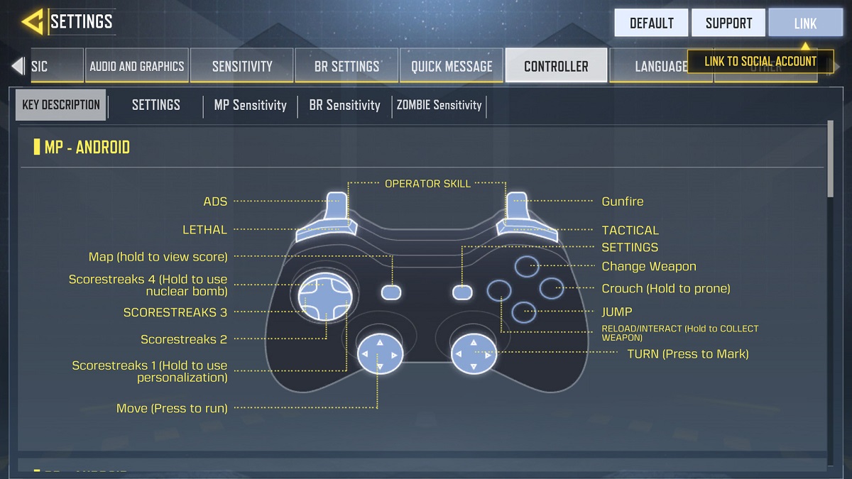 Modifica el mando de PS4 o Xbox One en COD Mobile