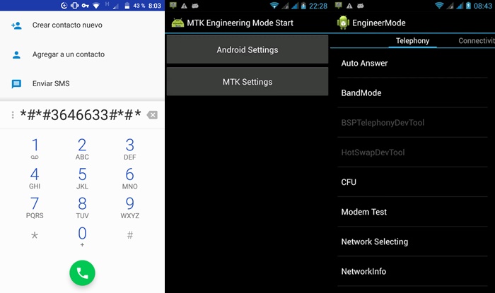 Modo ingeniero cualquier android