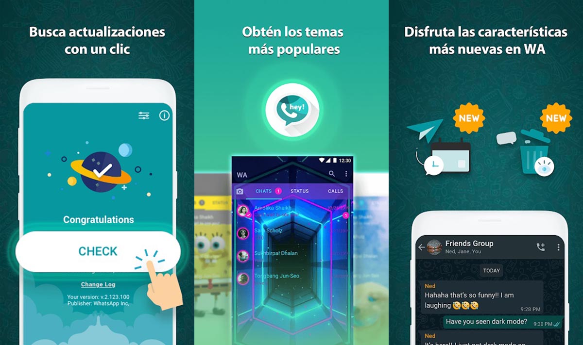 Mods de WhatsApp que pueden actualizasrse con AppUpdater