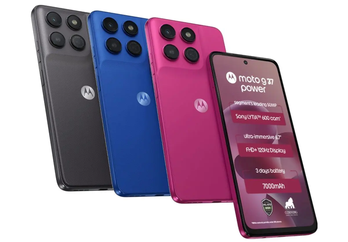 Imagen del Moto G77 Power en tres colores