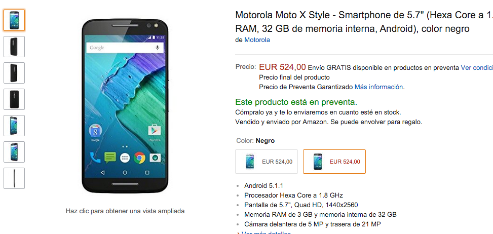 Moto X Style en preventa en Amazon