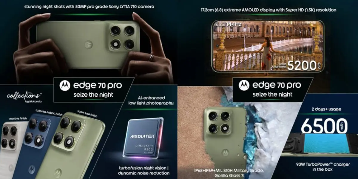 Especificaciones del Motorola Edge 70 Pro