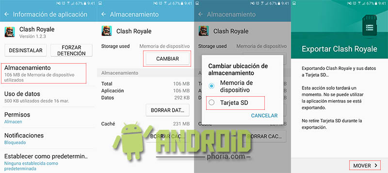 Mover aplicaciones a SD en Galaxy S7