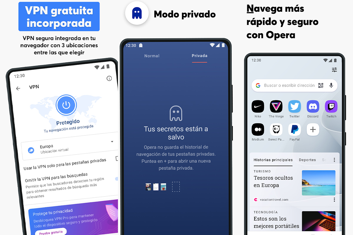 Navegador privado Opera con IA