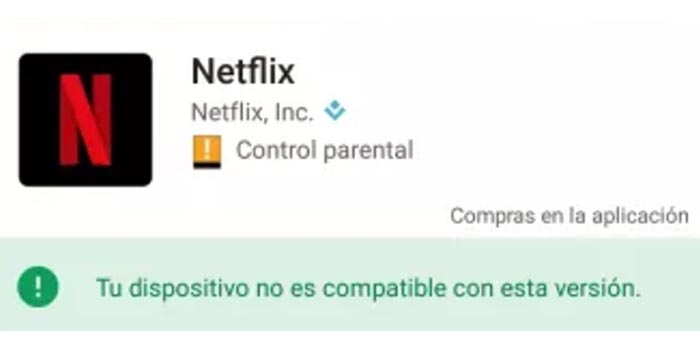 Netflix no es compatible