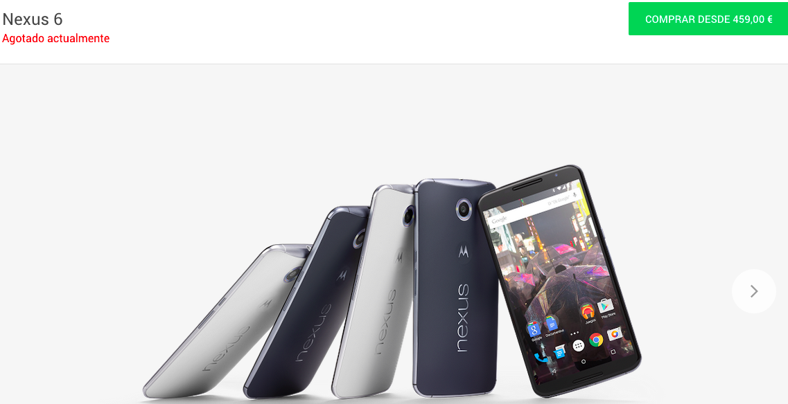 Nexus 6 se agota en la Google Store