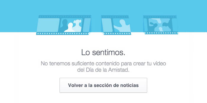 No hay contenido dia amistad Facebook