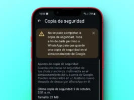 No se pudo completar la copia de seguridad en WhatsApp