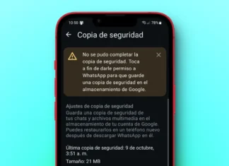 No se pudo completar la copia de seguridad en WhatsApp