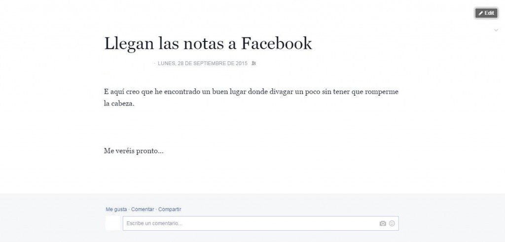 Nota Formula Facebook Escribir notas en Facebook desde Android