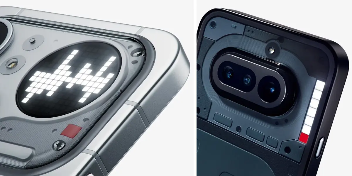 Nothing Phone 4a y Nothing Phone 4a Pro Glyph Bar, el otro con Glyph Matrix