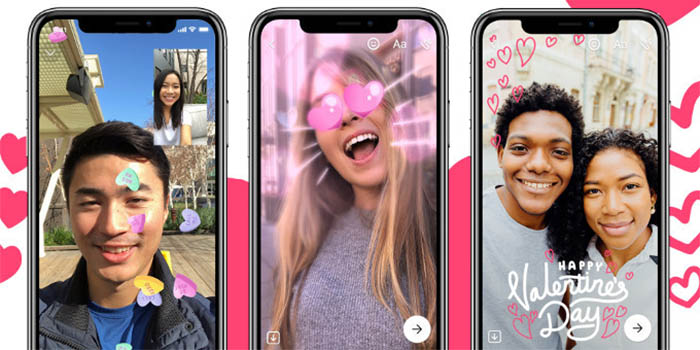 Nueva acutalizacion de filtros en Facebook Messenger para San valentin