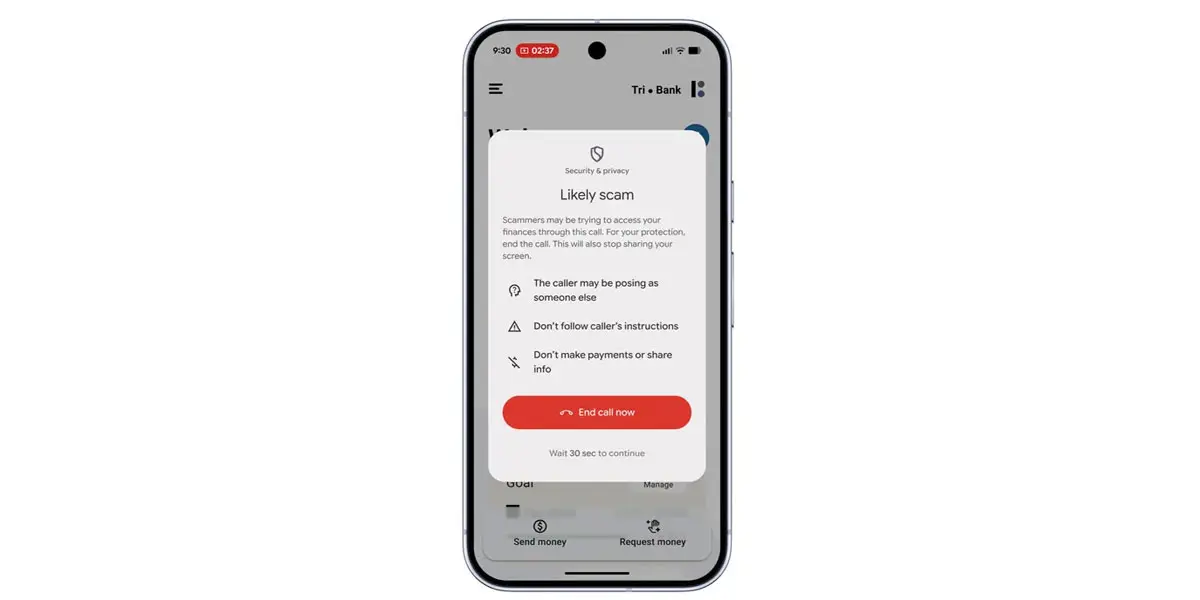 Nueva alerta de Android protege de estafas bancarias en llamadas