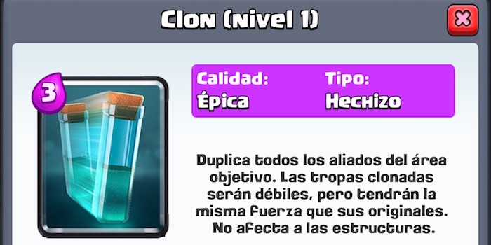 Nueva carta Clon Clash Royale