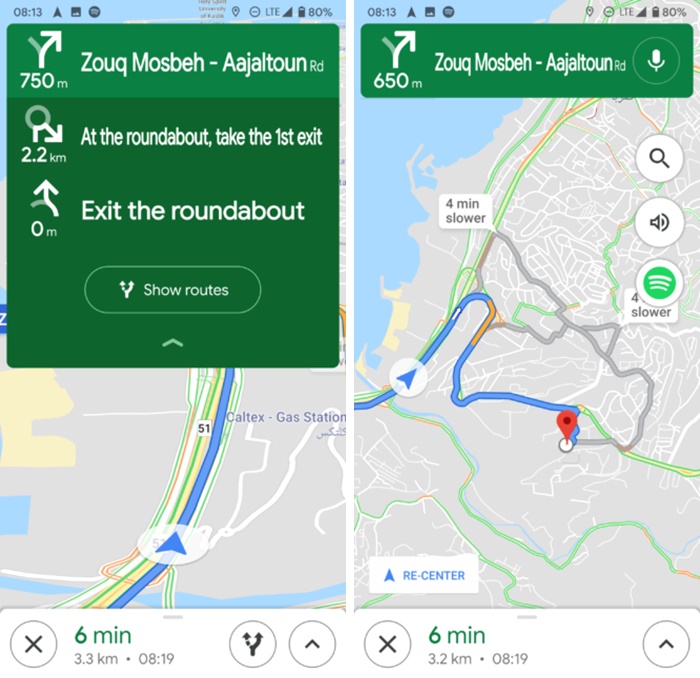 Nueva interfaz de navegación de Google Maps