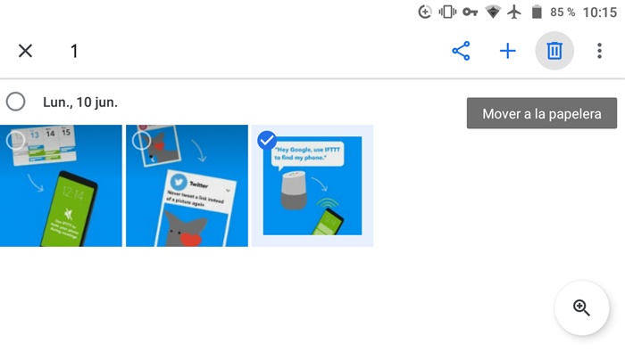 Nueva opcion para borrar fotos de Google Fotos