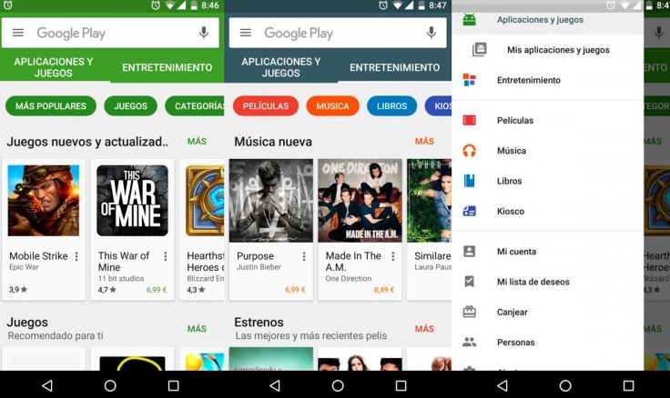 Nueva versión Google Play 6.0.0