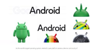 Nuevo logo de Android un robot 3D y un nombre con mayuscula inicial