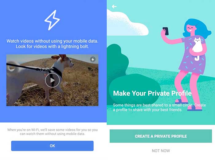 Nuevos perfiles privados Facebook