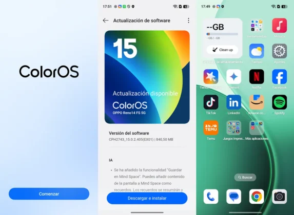OPPO Reno14 FS coloros interfaz