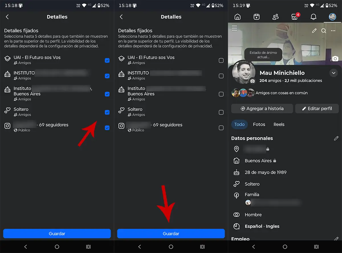 Ocultar información perfil Facebook