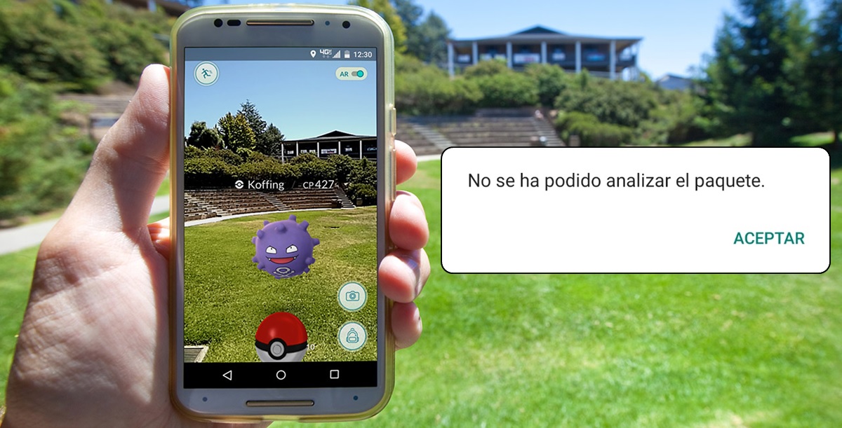 Ocurrio un problema al analizar el paquete en Pokemon Go