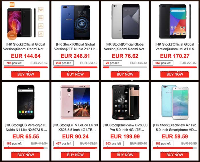 Ofertas navidad móviles 2017 geekbuying