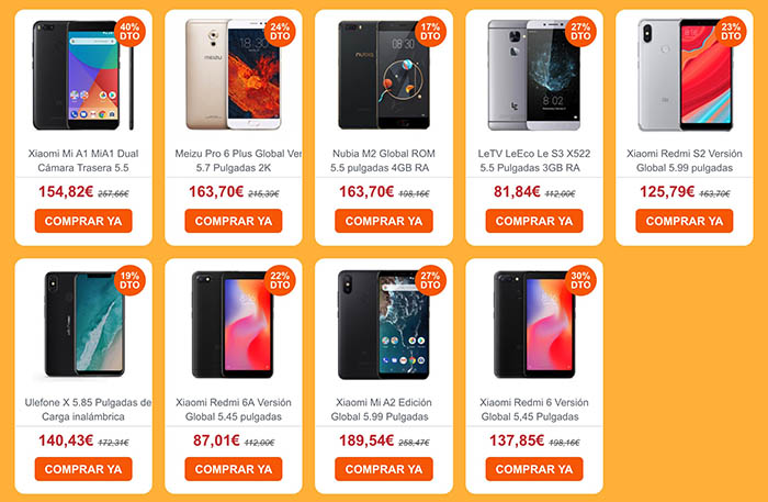 Ofertas smartphones Banggood Hispanidad