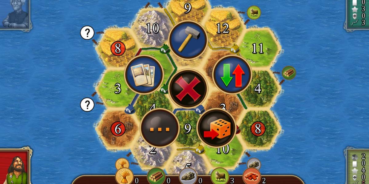 Opciones en el juego Catán para Android