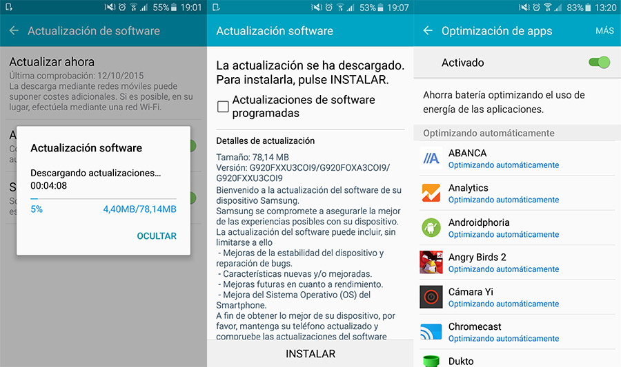 Optimización de Apps Galaxy S6