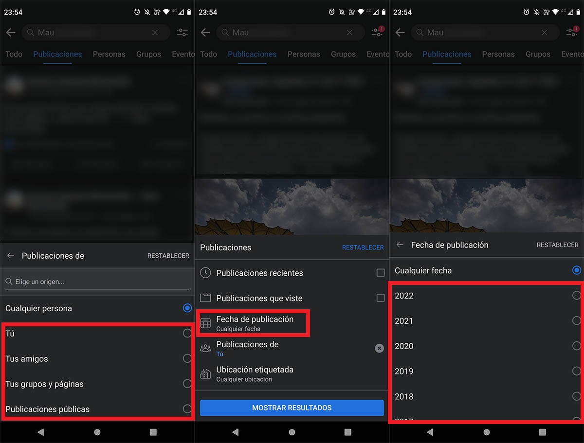Ordenar publicaciones de Facebook por tiempo