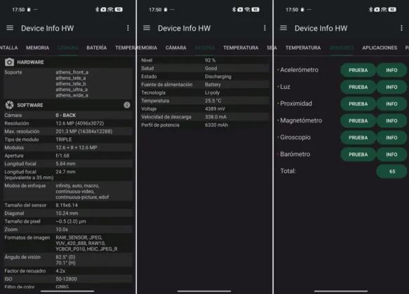 POCO F9 Pro Device Info HW detalles tecnicos de su camara bateria y sensores