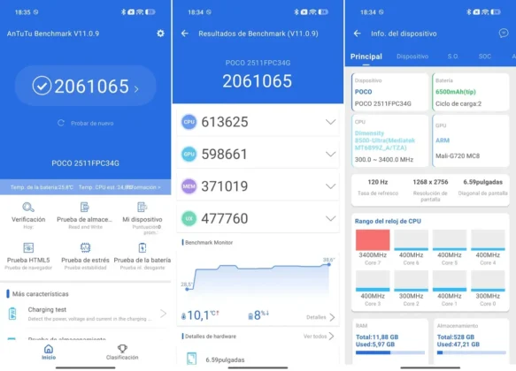 POCO X8 Pro estrena el Dimensity 8500-Ultra un procesador que supera los 2 millones de puntos en AnTuTu