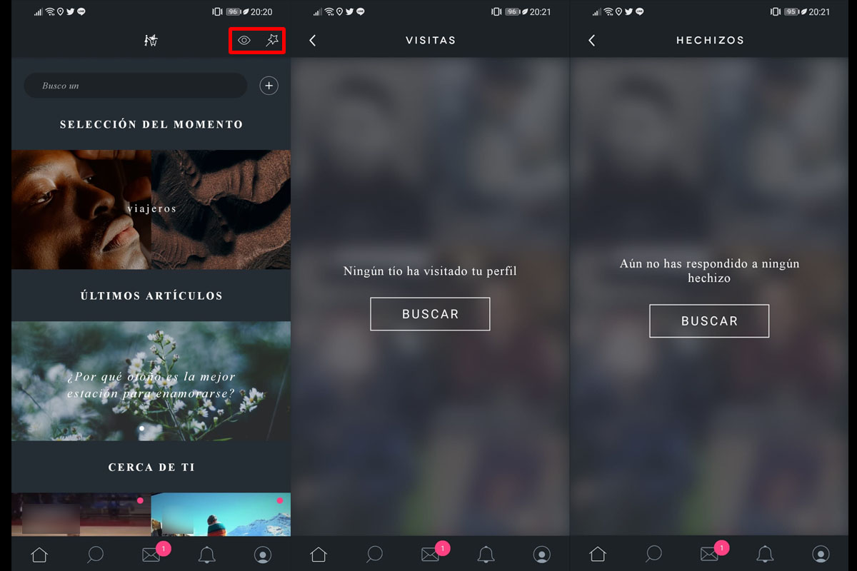 Página principal de la app de citas Adopta Un Tío