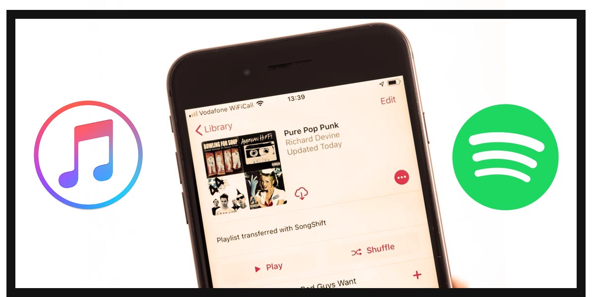Pasar música de Apple Music a Spotify