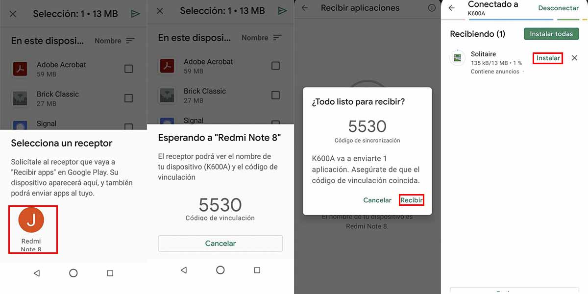 Paso final para compartir las apps con Google Play