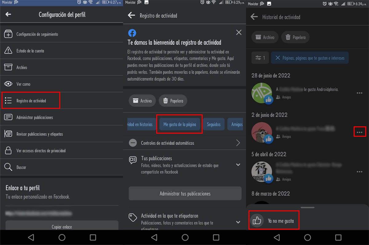 Pasos para dejar de seguir una pagina en Facebook desde el movil