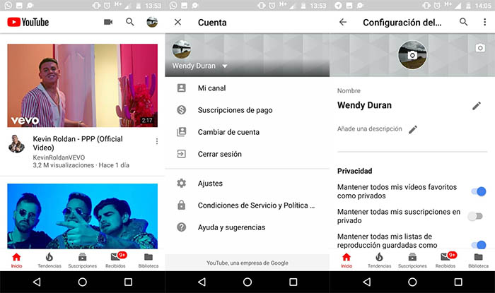 Pasos para personalizar YouTube desde Android