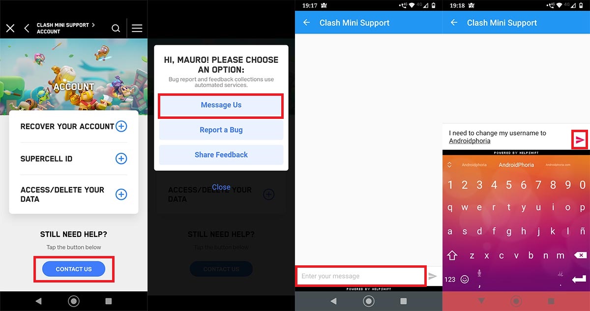 Pedir cambio de nombre Clash Mini