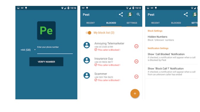 Pest! Aplicación para bloquear llamadas en Android